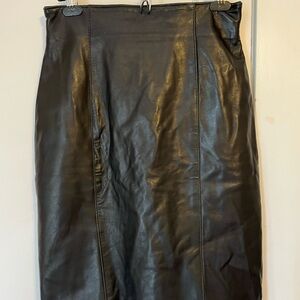 Danier Black genuine leather Midi Pencil Skirt
